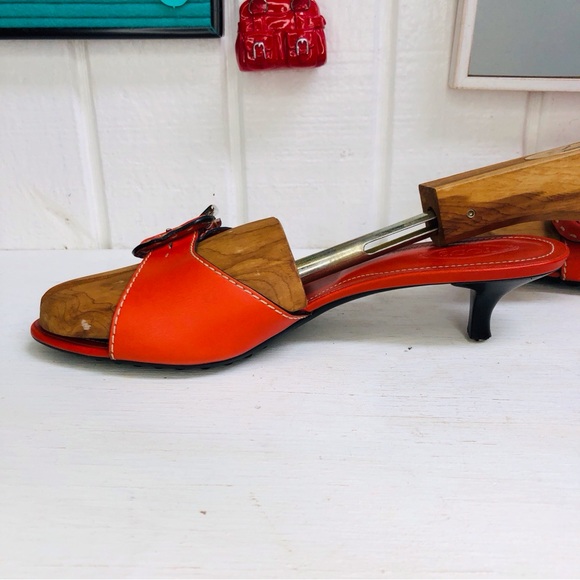 Tods Buckle Mules Kitten Heels Need Repair Millennial Y2K - Picture 3 of 12